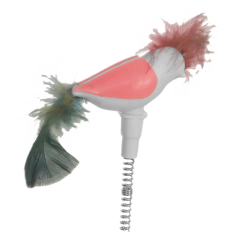 Markapet Vantuzlu Yaylı Kuşlu  Kedi Oyuncağı 30 cm Turuncu