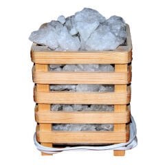 Kafes Şekilli Doğal Kaya Tuzu Lambası Çankırı Kablolu Ampullü Beyaz 2-4 Kg