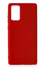 Newface Samsung Galaxy Note 20 Kılıf Nano İçi Kadife Silikon - Kırmızı