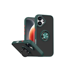 İphone 17 Montreal Yüzüklü Silikon Kapak - Yeşil