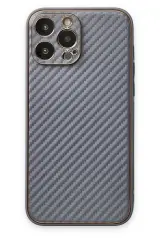 Newface İphone 13 Pro Max Kılıf Coco Karbon Silikon - Gri