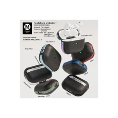 Airpods 3 (3.nesil) Mo-a8 Armor Kılıf - Siyah