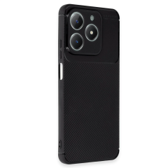 Realme C61 Kılıf Auto Focus Karbon Kapak - Siyah