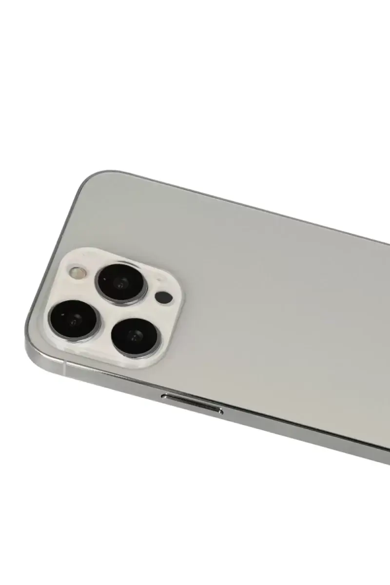 Newface İphone 13 Pro Max Rainbow Kamera Lens Koruma Cam - Beyaz