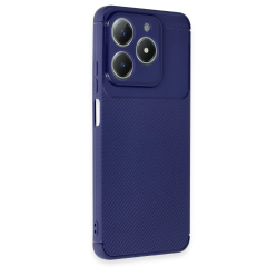 Realme C61 Kılıf Auto Focus Karbon Kapak - Lacivert