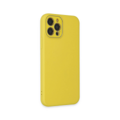 İphone 12 Pro Kılıf Lansman Glass Kapak - Sarı
