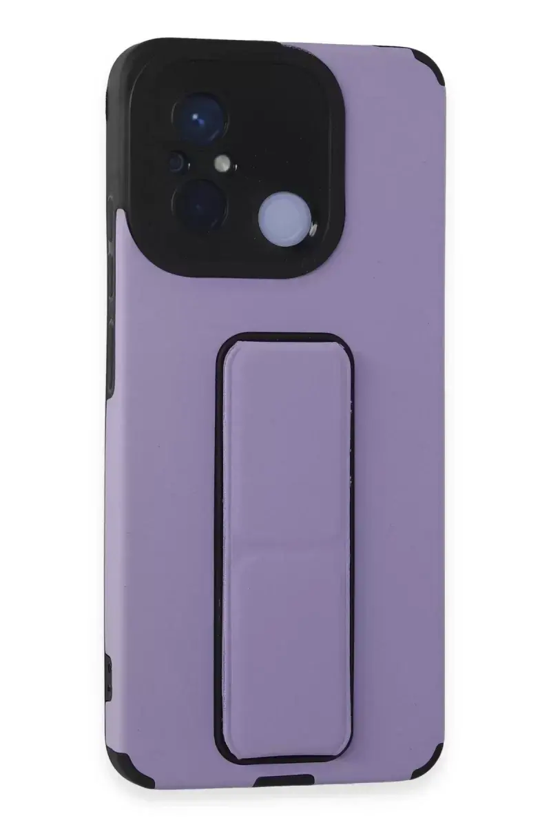 Newface Xiaomi Redmi 12c Kılıf Mega Standlı Silikon - Lila
