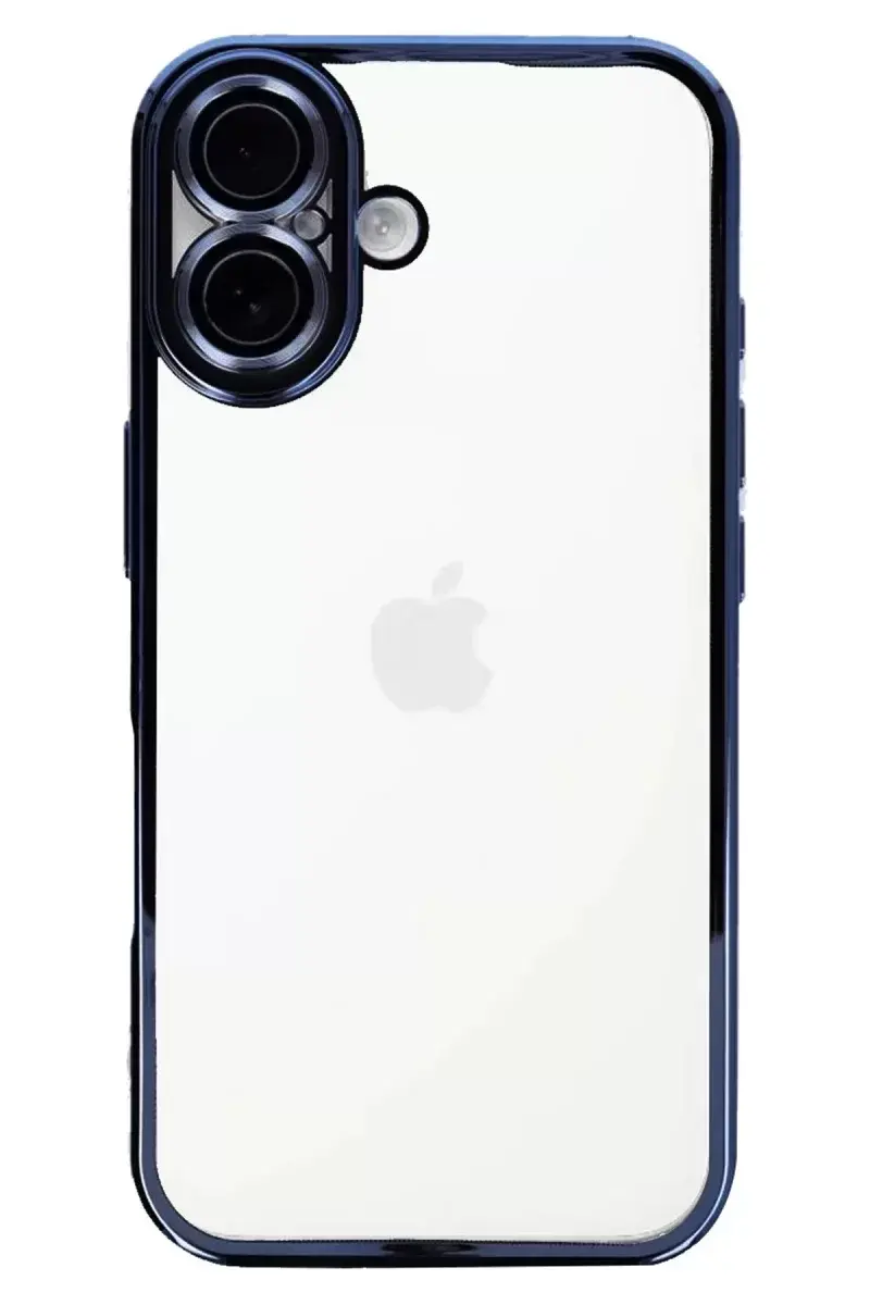 Newface İphone 16 Kılıf Razer Lensli Silikon - Lacivert