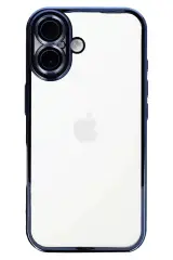 Newface İphone 16 Kılıf Razer Lensli Silikon - Lacivert
