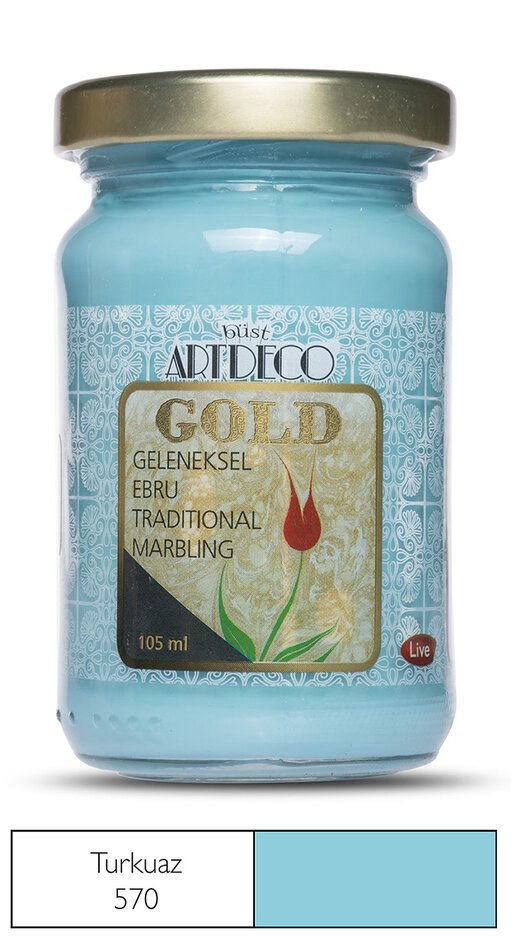 Gold Geleneksel Ebru Boyası 105ml - 570 Turkuaz