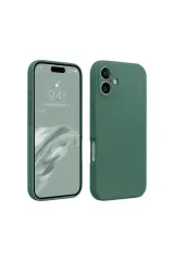 Newface İphone 16 Kılıf First Silikon - Koyu Yeşil