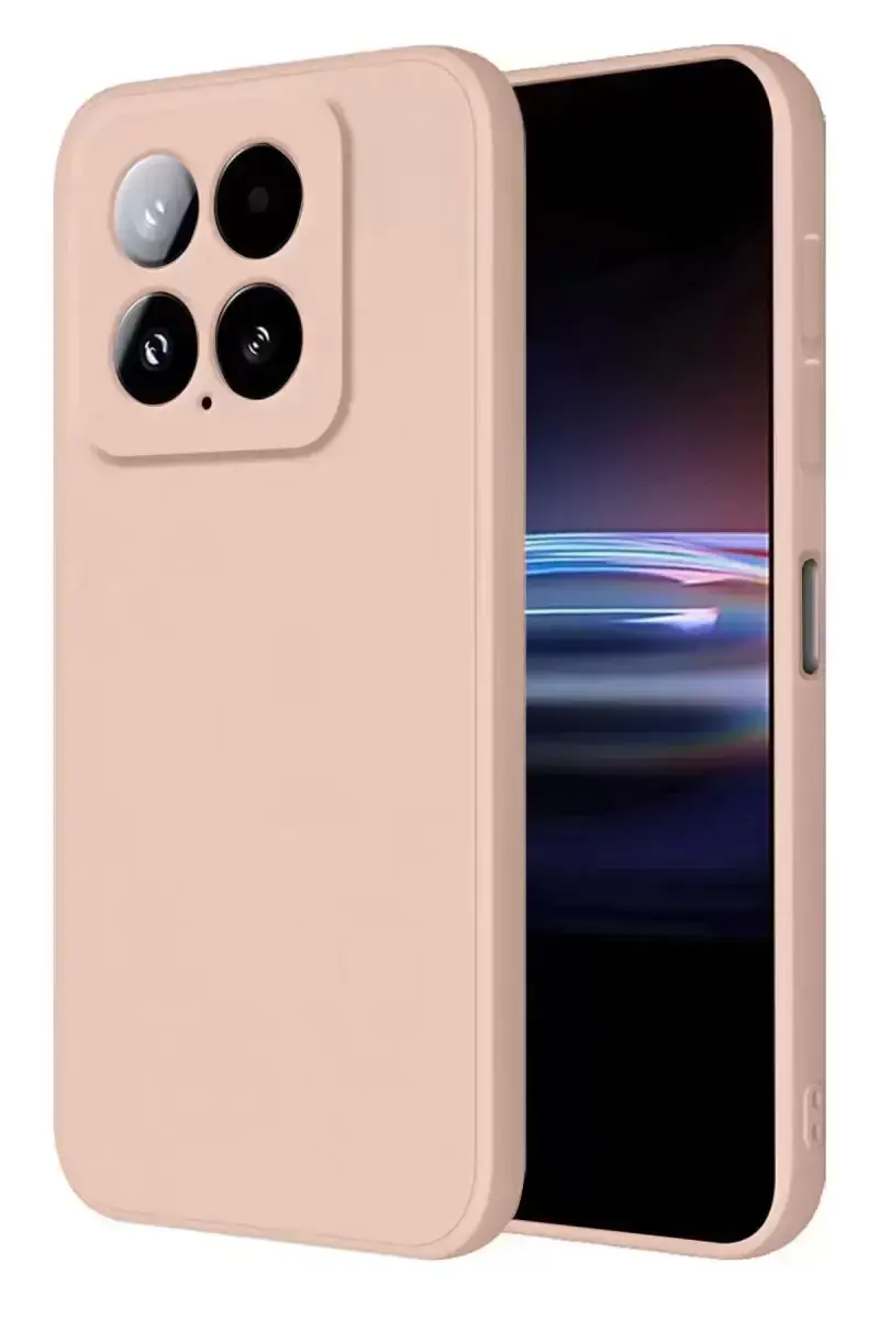 Newface Xiaomi Mi 14t Pro Kılıf Nano İçi Kadife Silikon - Pudra