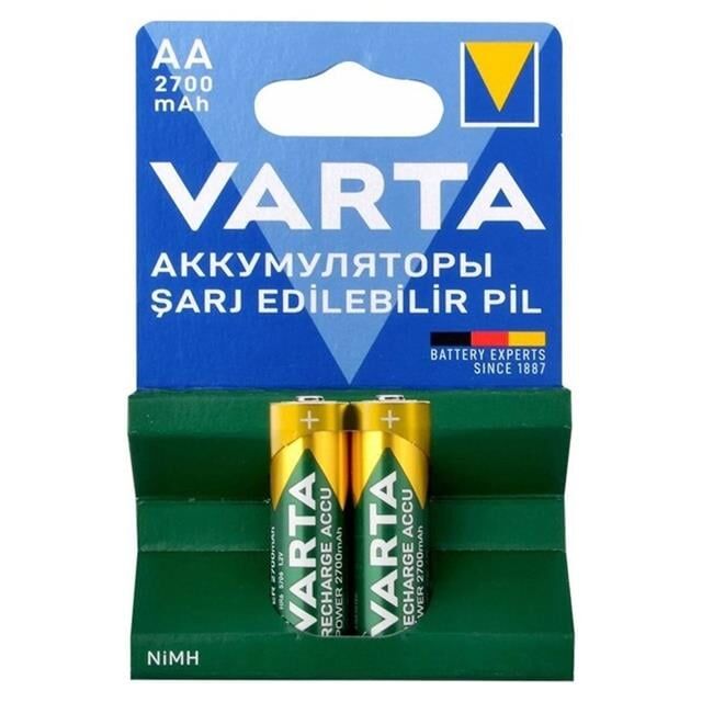 Varta Ni-mh 1.2v 2700 Mah Hr6 Şarj Edilebilir Şarjlı Aa Kalem Pil (2'li Paket)