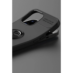 İphone 12 Pro Max Kılıf Range Yüzüklü Silikon - Kırmızı
