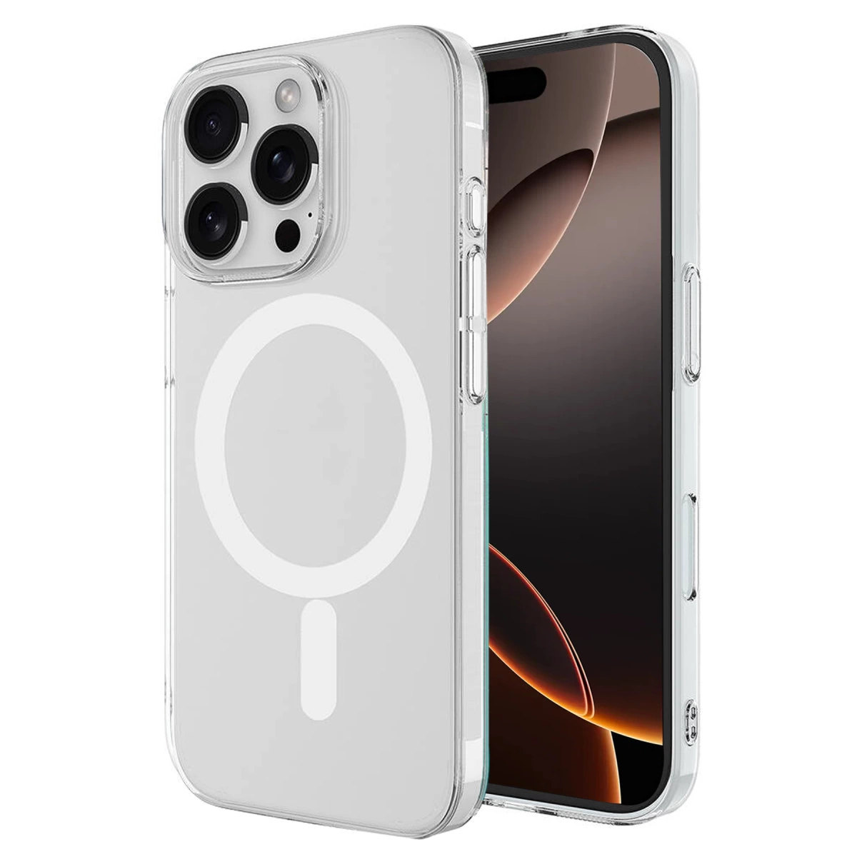 İphone 16 Pro Max Kılıf Magneticsafe Şeffaf Silikon - Şeffaf