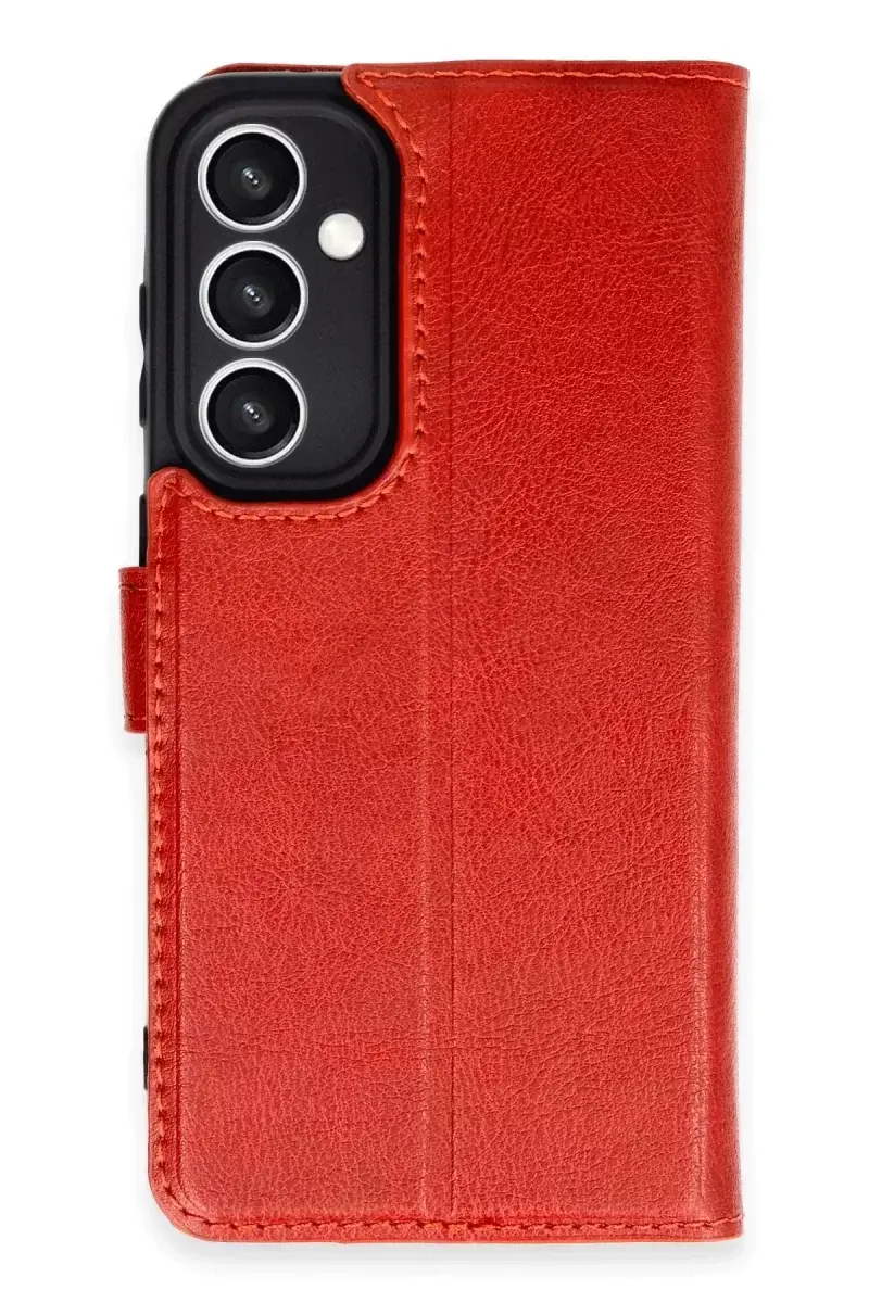 Newface Samsung Galaxy S23 Fe Kılıf Trend S Plus Kapaklı Kılıf - Kırmızı