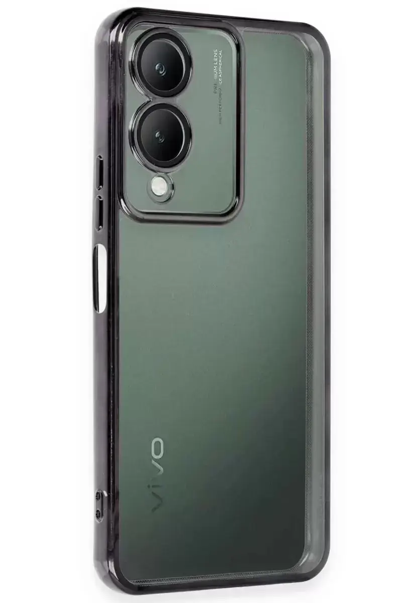 Newface Vivo Y17s Kılıf Razer Lensli Silikon - Siyah