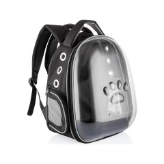 Markapet Pati Desenli Astronot Şeffaf Taşıma Sırt Çantası Siyah 45 x 22 x 33 cm