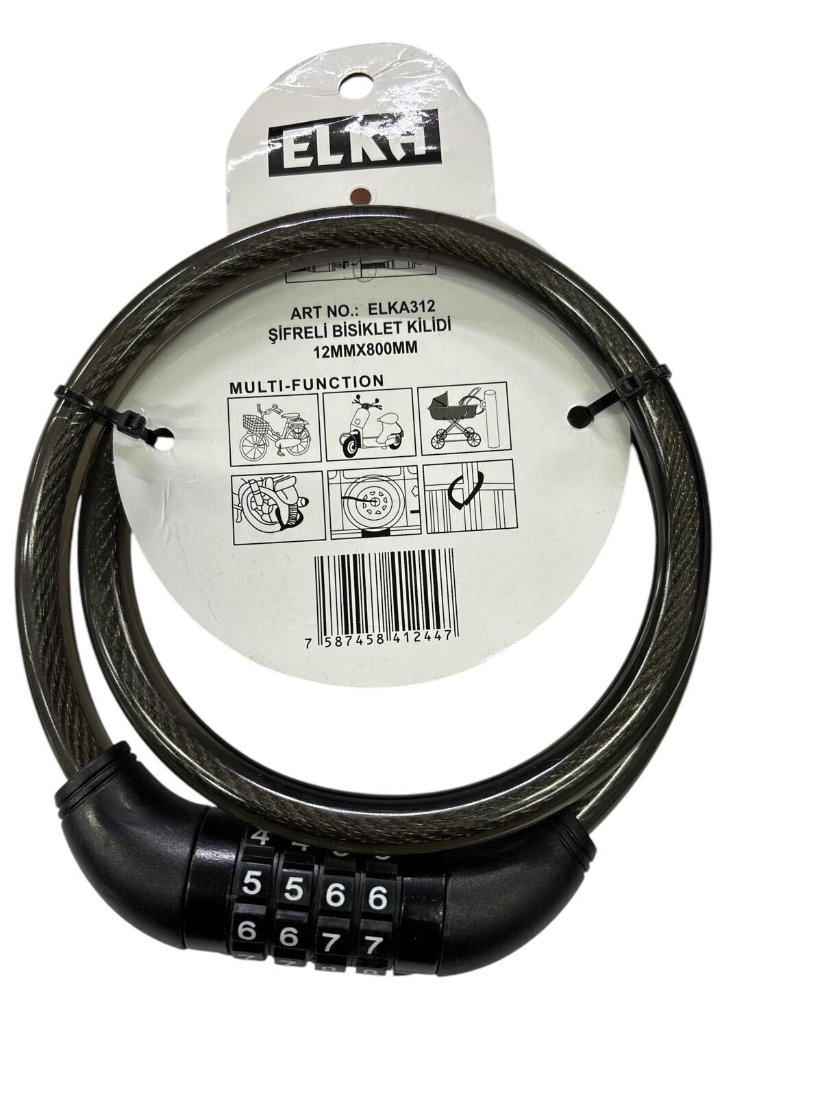 Elka 312 Şifreli Bisiklet Kilidi 80 cm