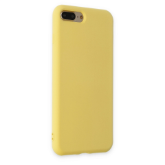 İphone 7 Plus Kılıf Nano İçi Kadife Silikon - Sarı