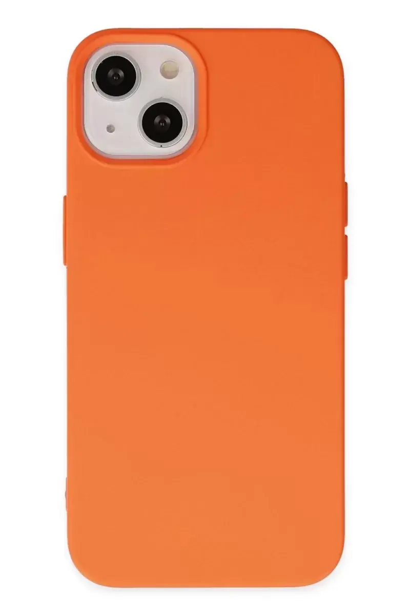 Newface İphone 14 Plus Kılıf Nano İçi Kadife Silikon - Turuncu