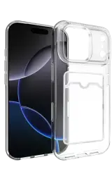 Newface Apple İphone 17 Pro Kart Şeffaf Silikon - Şeffaf