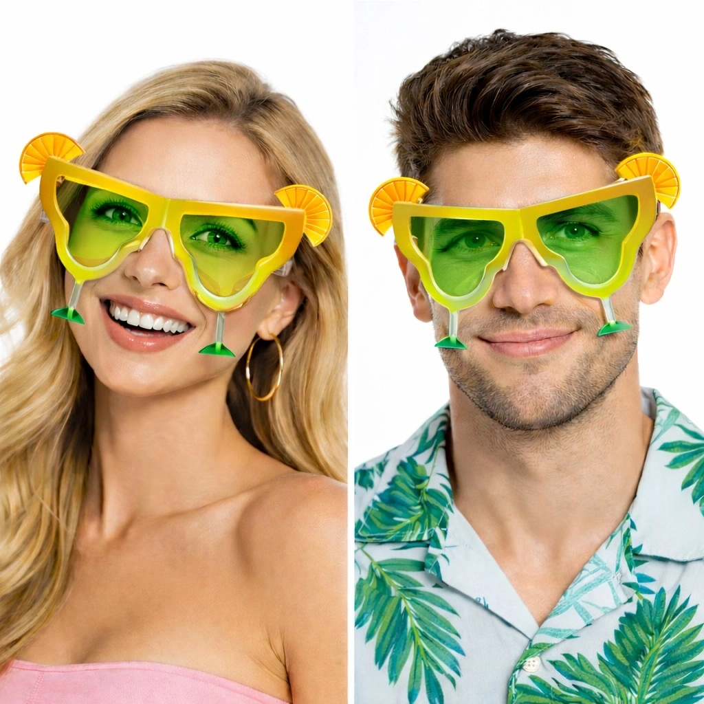 Margarita Bardak Şeklinde Parti Gözlüğü Sarı 16x8 Cm