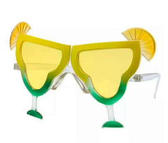 Margarita Bardak Şeklinde Parti Gözlüğü Sarı 16x8 Cm