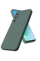 Newface Samsung Galaxy S25 Fe Nano İçi Kadife Silikon - Koyu Yeşil
