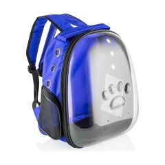 Markapet Pati Desenli Astronot Şeffaf Taşıma Sırt Çantası Mavi 45 x 22 x 33 cm