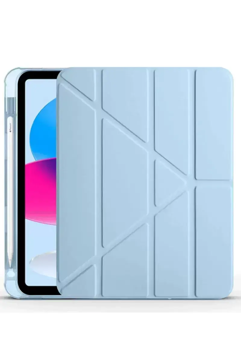 Newface Apple İpad 2022 10.9 (10.nesil) Kılıf Kalemlikli Mars Tablet Kılıfı - Mavi