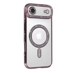 İphone 17 Air Joke Simli Magneticsafe Kılıf - Pembe