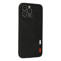 İphone 13 Pro Max Kılıf Loop Deri Silikon - Siyah