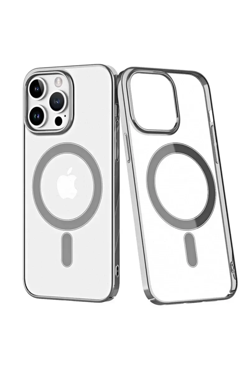 Newface İphone 14 Pro Max Kılıf Element Magneticsafe Sert Kapak - Gümüş