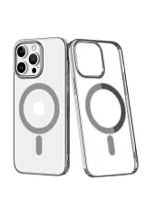 Newface İphone 14 Pro Max Kılıf Element Magneticsafe Sert Kapak - Gümüş