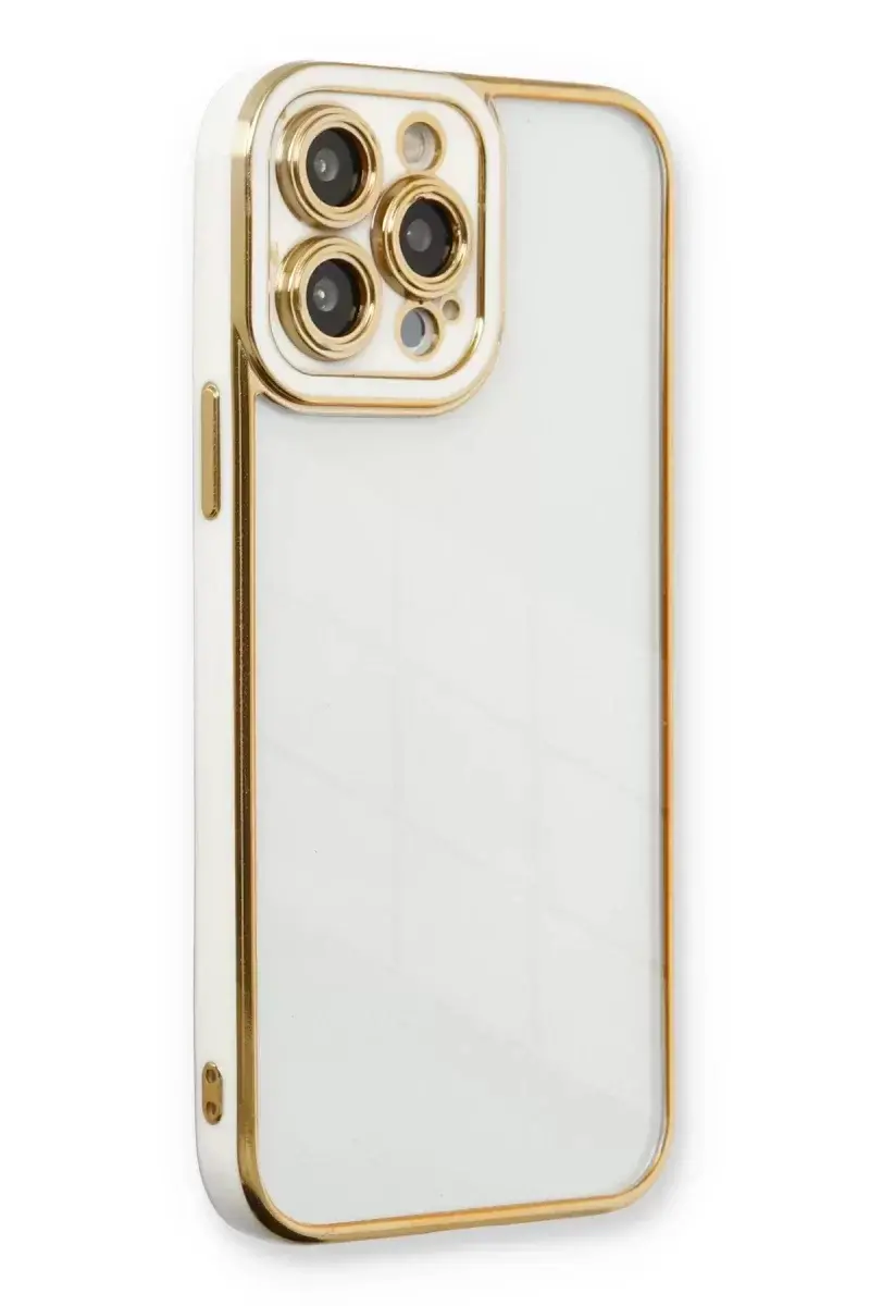 Newface İphone 13 Pro Kılıf Liva Lens Silikon - Beyaz