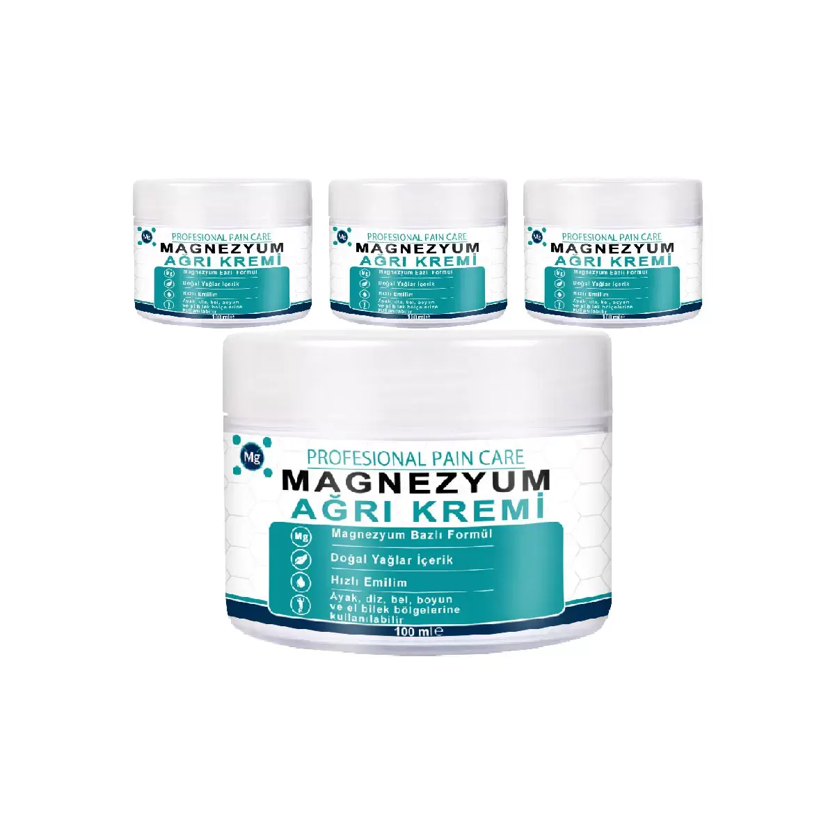 Saf Magnezyum Klorürlü Masaj Losyonu 4 Adet Zechstein Deniz Kaynaklı, Aloe Vera Ve E Vitaminli Komplex Relax Krem