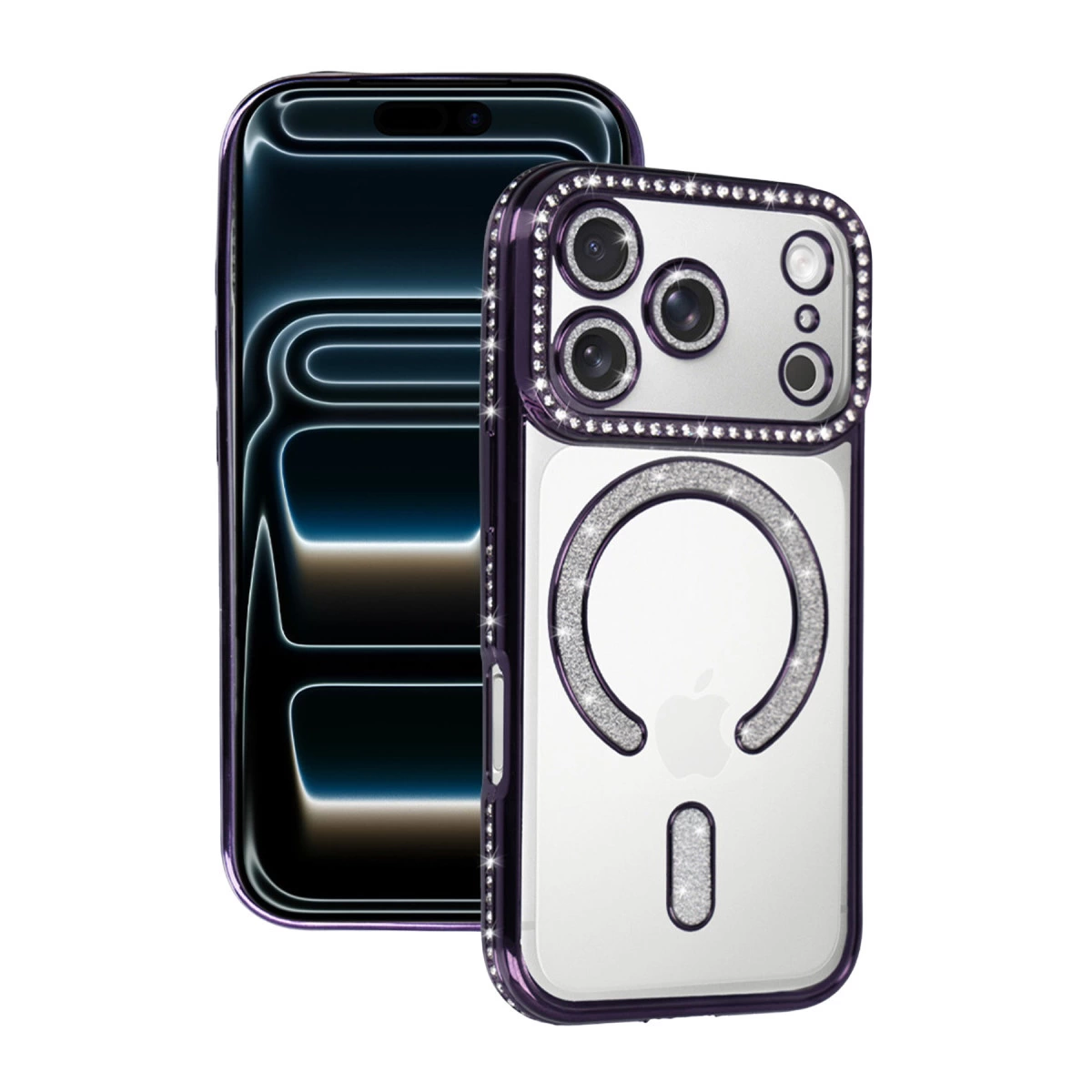 İphone 17 Pro Max Joke Simli Magneticsafe Kılıf - Derin Mor