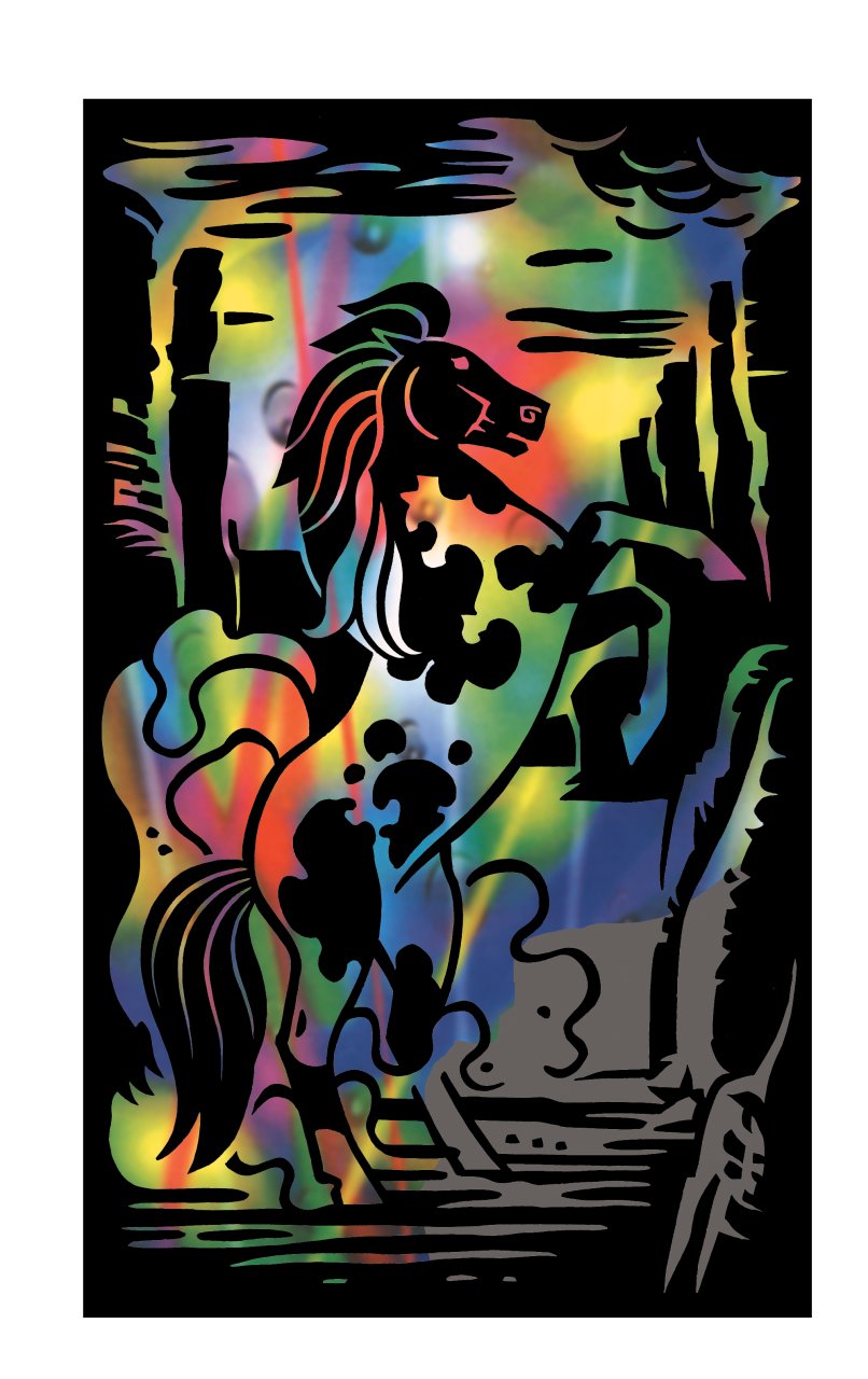 Gökkuşağı Gravür Kazıma Seti - At