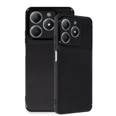 Realme C61 Kılıf Auto Focus Karbon Kapak - Siyah
