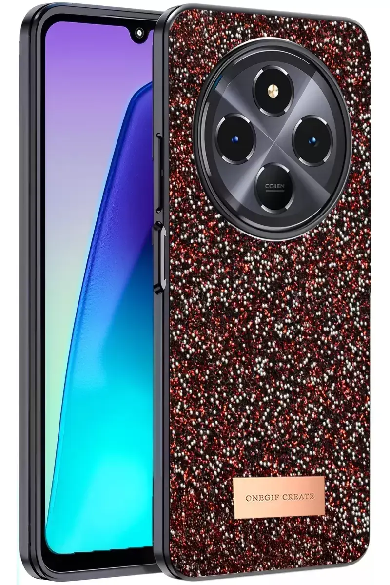 Onegif Xiaomi Redmi 14c Bright Simli Kapak - Derin Mor