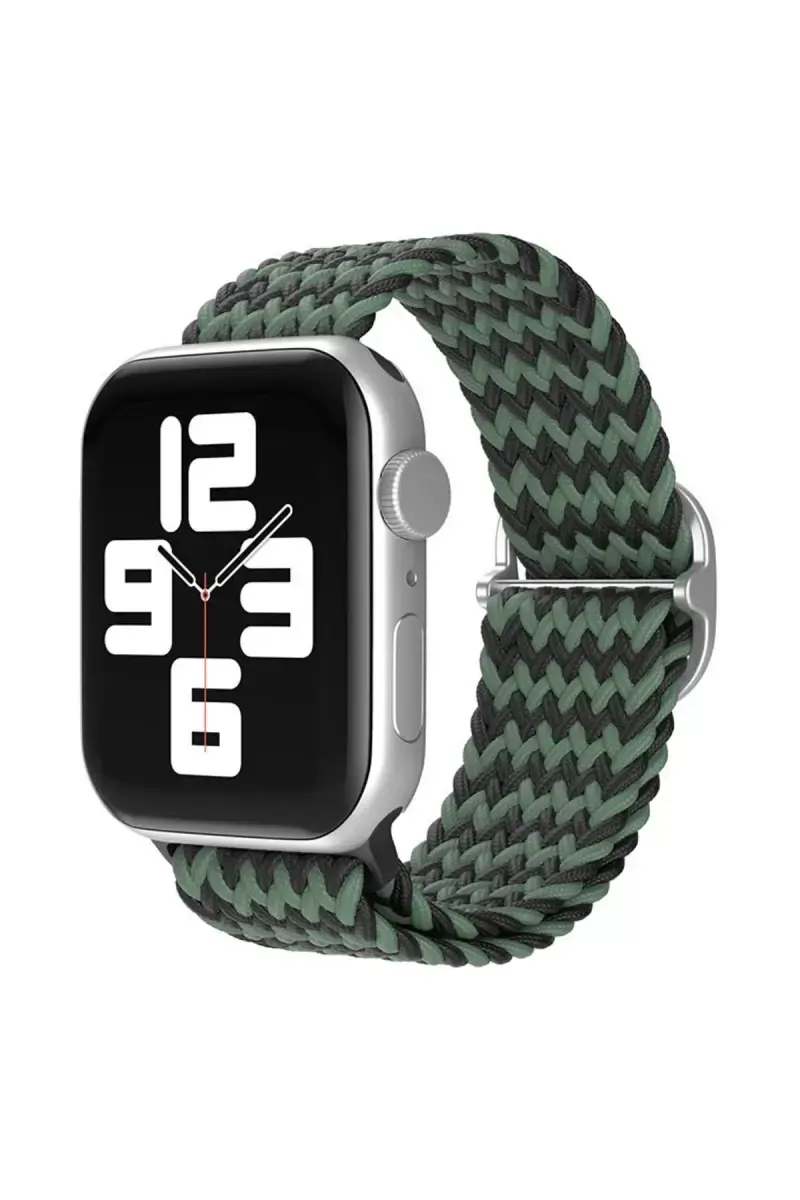 Newface Apple Watch 38mm Star Kordon - Zigzag Yeşil-siyah