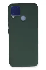 Newface Realme C15 Kılıf Nano İçi Kadife Silikon - Koyu Yeşil