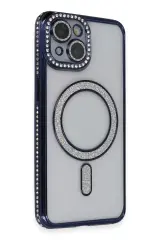 Newface Apple İphone 13 Kılıf Joke Simli Magneticsafe Kılıf - Lacivert