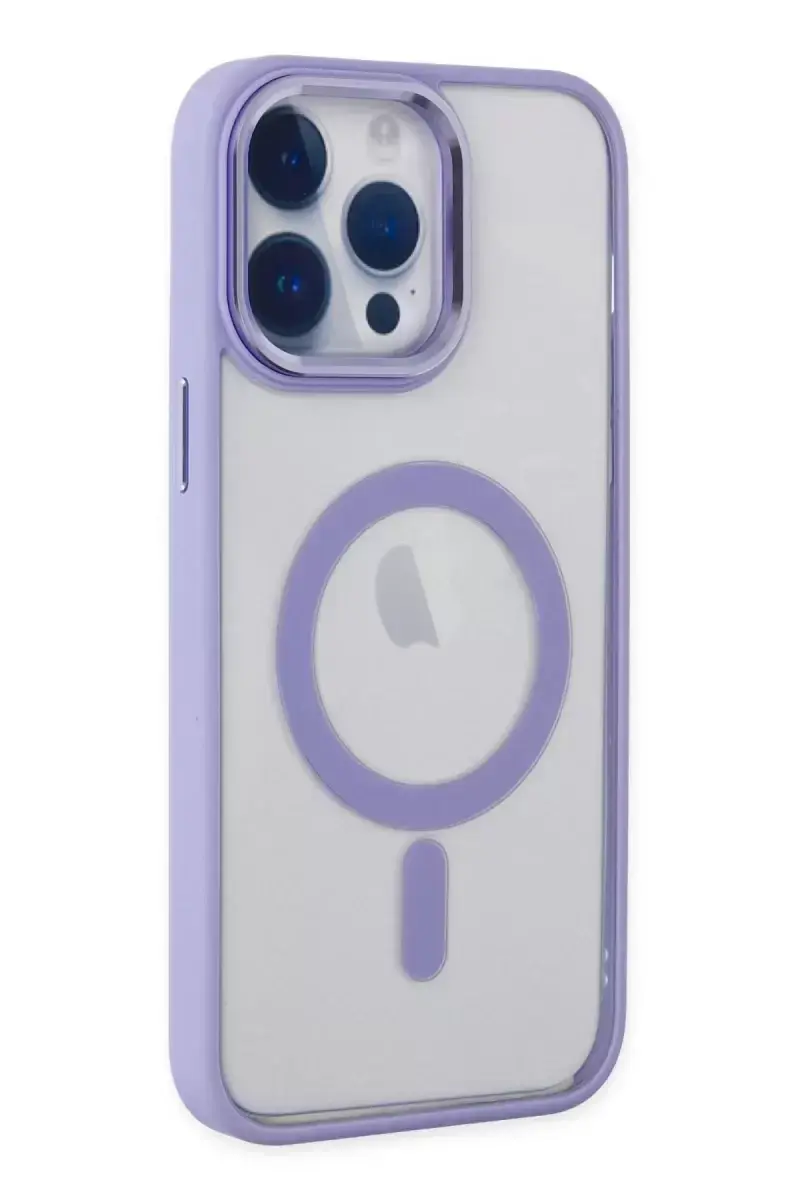 Newface Apple İphone 14 Pro Max Kılıf Room Magneticsafe Silikon - Lila