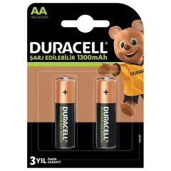 Duracell 1300 Ma Aa Şarjlı Kalem Pil 2'li Paket