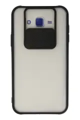 Newface Samsung Galaxy J7 Kılıf Palm Buzlu Kamera Sürgülü Silikon - Siyah