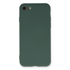 İphone 7 Kılıf Nano İçi Kadife Silikon - Koyu Yeşil