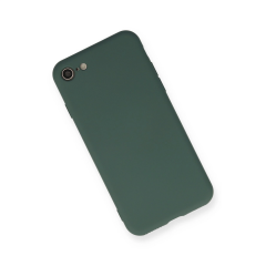 İphone 7 Kılıf Nano İçi Kadife Silikon - Koyu Yeşil