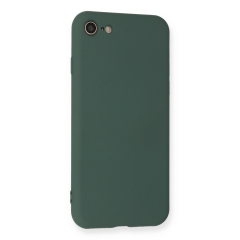 İphone 7 Kılıf Nano İçi Kadife Silikon - Koyu Yeşil
